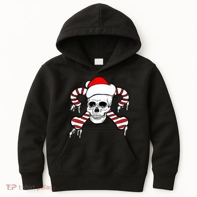 Candy Cane Skull Kids Hoodie