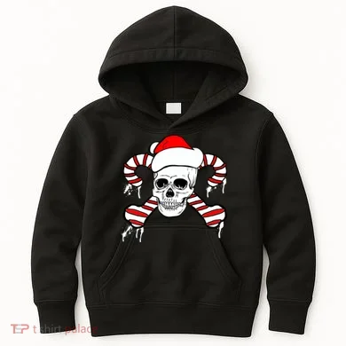 Candy Cane Skull Kids Hoodie