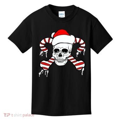 Candy Cane Skull Kids T-Shirt