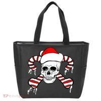 Candy Cane Skull Tote Bag thumb 0