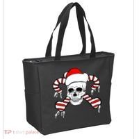 Candy Cane Skull Tote Bag thumb 2