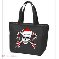 Candy Cane Skull Tote Bag thumb 3