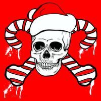 Candy Cane Skull Santa Hat thumb 1