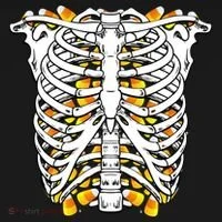 Candy Corn Skeleton Hallween Costume Doggie Tank thumb 4