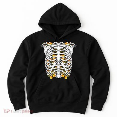 Candy Corn Skeleton Hallween Costume Hoodie
