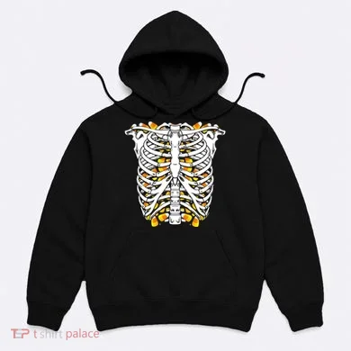 Candy Corn Skeleton Hallween Costume Hoodie