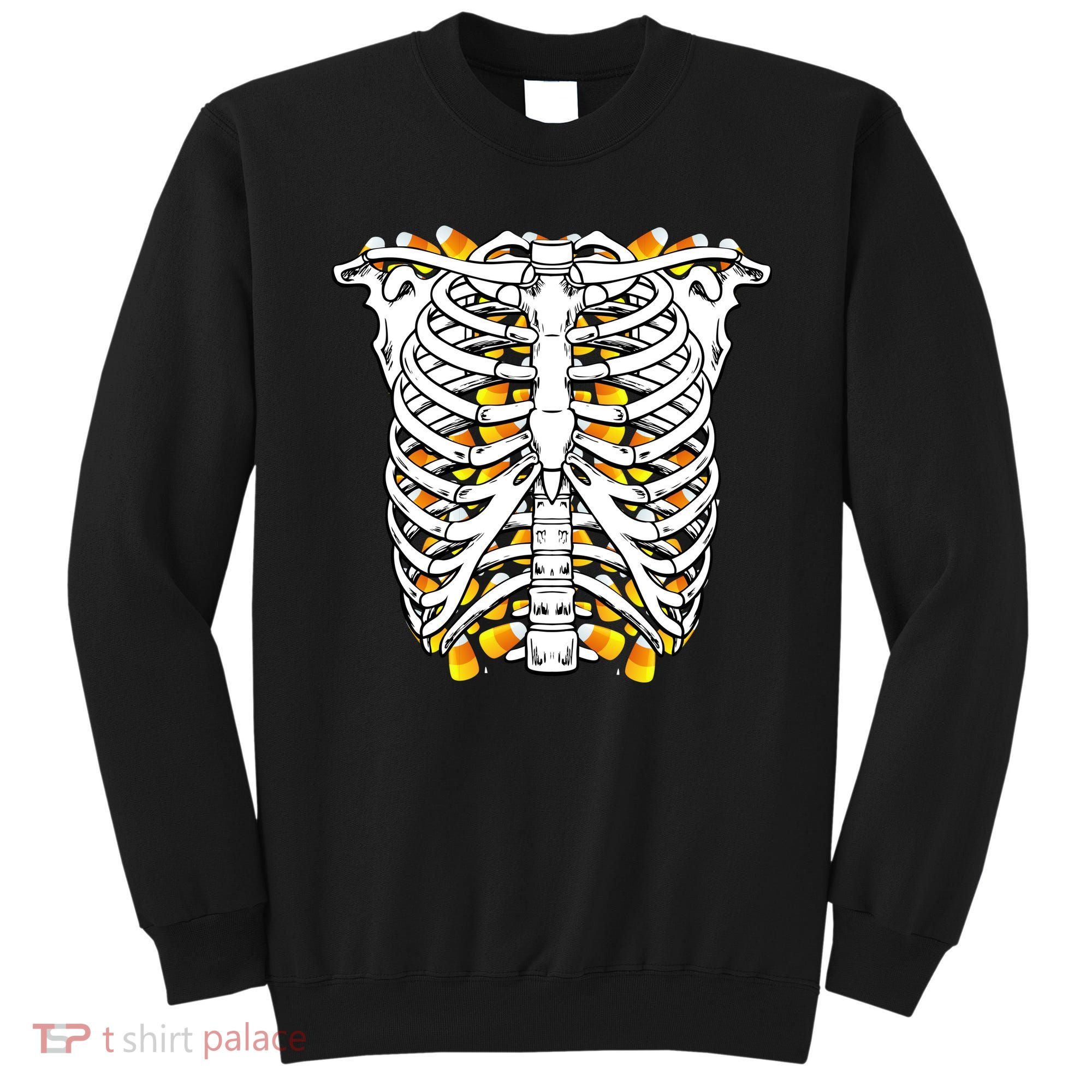 Candy Corn Skeleton Hallween Costume Sweatshirt