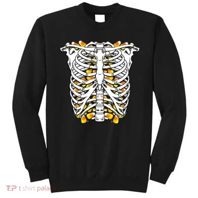 Candy Corn Skeleton Hallween Costume Sweatshirt