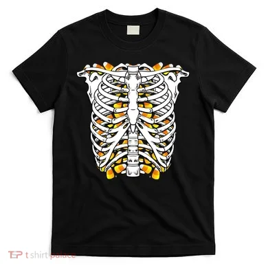 Candy Corn Skeleton Hallween Costume T-Shirt