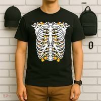 Candy Corn Skeleton Hallween Costume T-Shirt thumb 6
