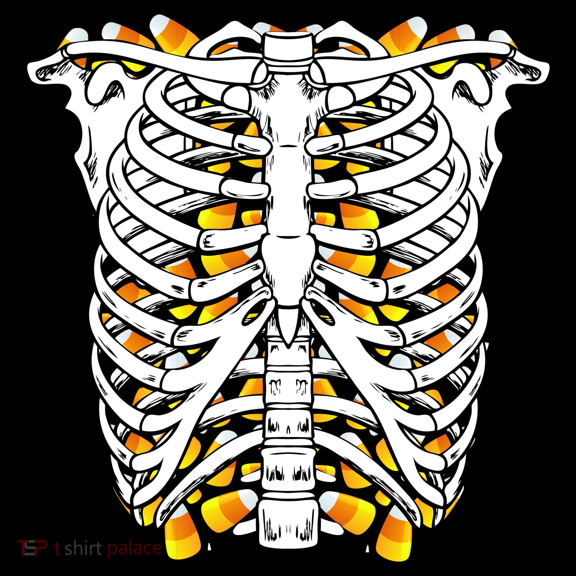 Candy Corn Skeleton Hallween Costume Pajama Set