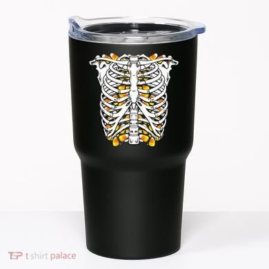 Candy Corn Skeleton Hallween Costume Tumbler