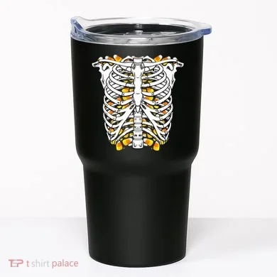 Candy Corn Skeleton Hallween Costume Tumbler