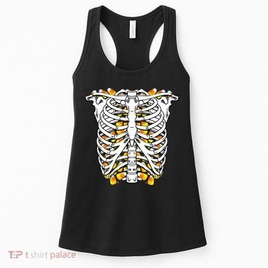 Candy Corn Skeleton Hallween Costume Women's Tank Top