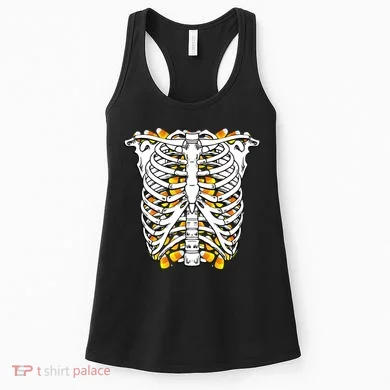 Candy Corn Skeleton Hallween Costume Women's Tank Top