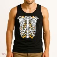 Candy Corn Skeleton Hallween Costume Tank Top thumb 3