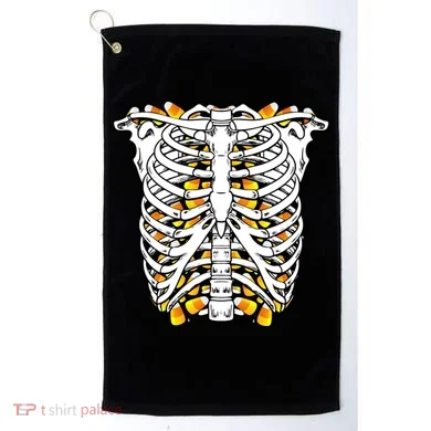 Candy Corn Skeleton Hallween Costume Golf Towel