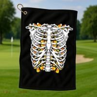 Candy Corn Skeleton Hallween Costume Golf Towel thumb 1