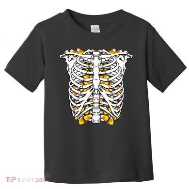 Candy Corn Skeleton Hallween Costume Toddler T-Shirt