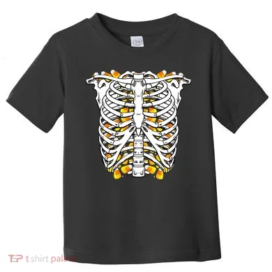 Candy Corn Skeleton Hallween Costume Toddler T-Shirt