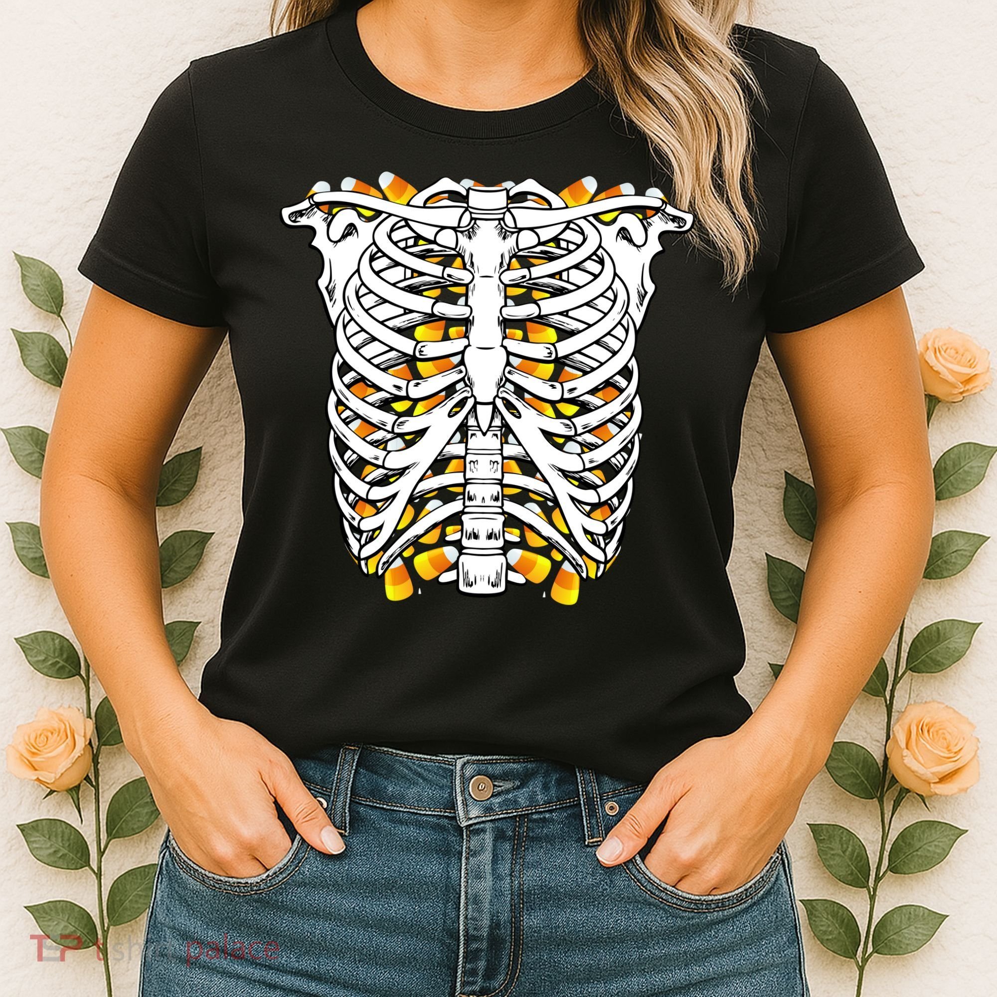 Candy Corn Skeleton Hallween Costume Women's T-Shirt