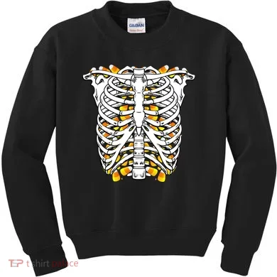 Candy Corn Skeleton Hallween Costume Kids Sweatshirt