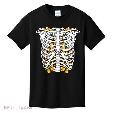 Candy Corn Skeleton Hallween Costume Kids T-Shirt
