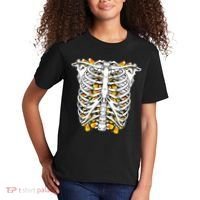 Candy Corn Skeleton Hallween Costume Kids T-Shirt thumb 2