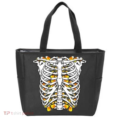 Candy Corn Skeleton Hallween Costume Tote Bag