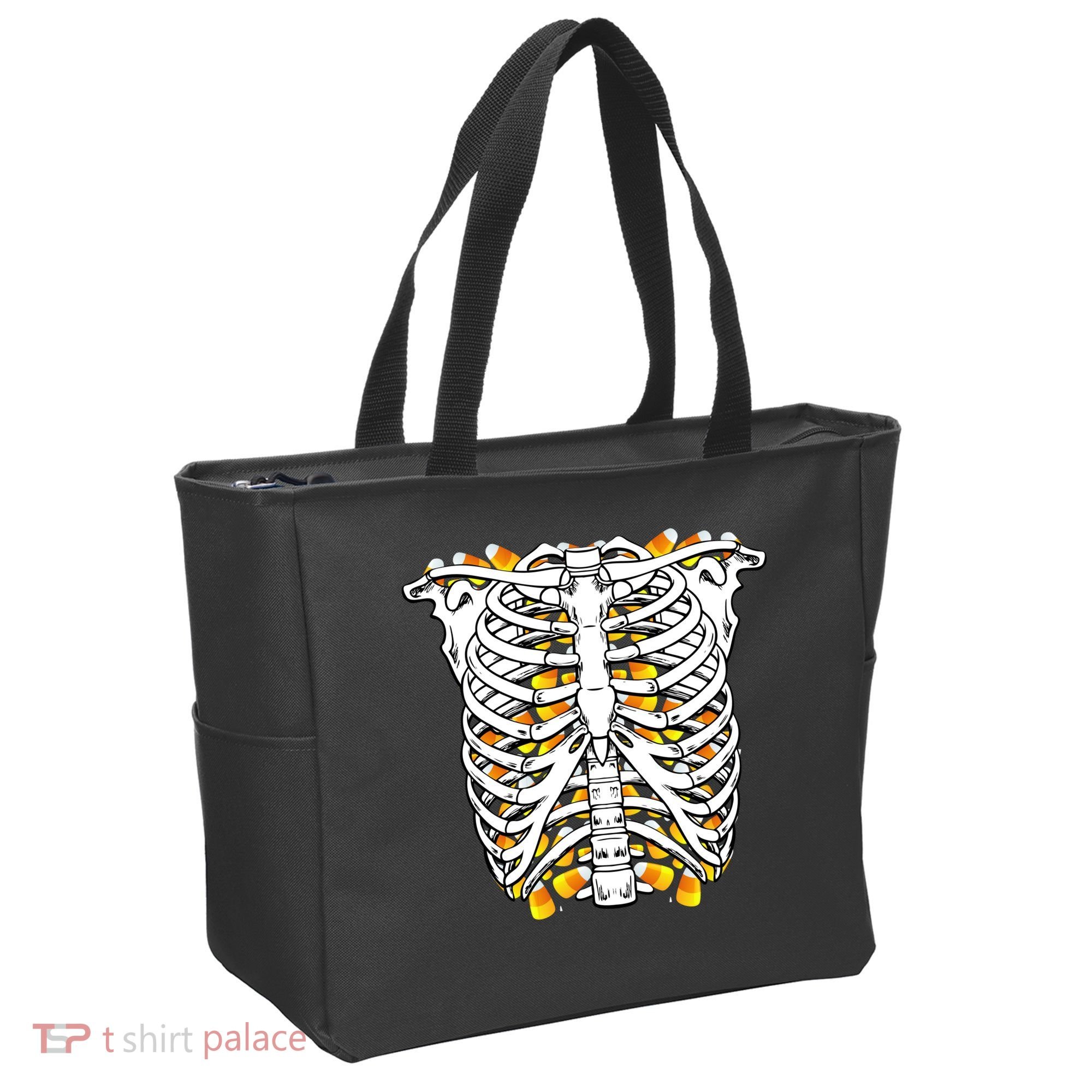 Candy Corn Skeleton Hallween Costume Tote Bag
