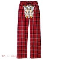 Candy Corn Skeleton Hallween Costume Women's Flannel Plaid Pajama Pants thumb 0