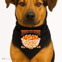Candy Corn Trick or Treat Halloween USA-Made Doggie Bandana thumb 1
