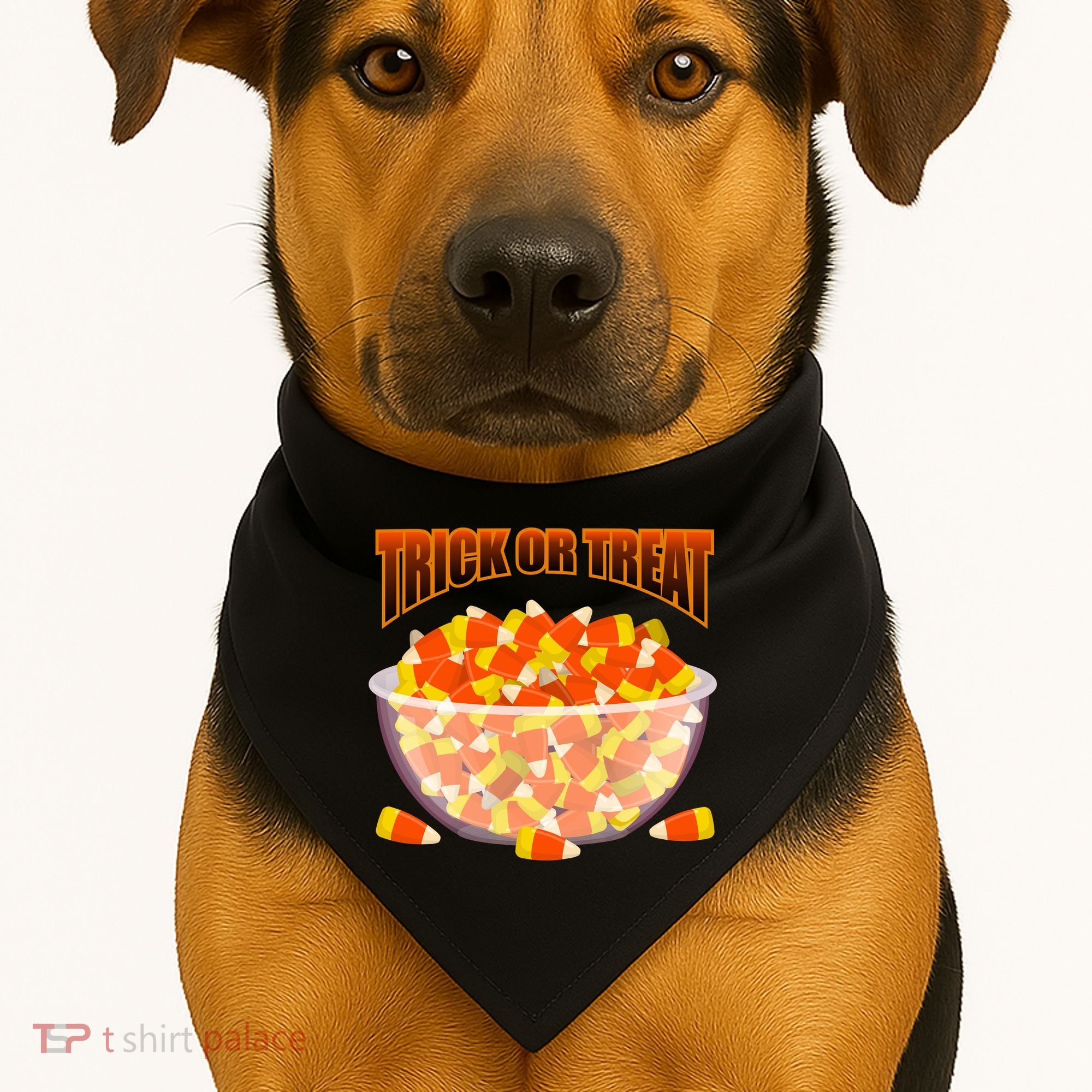 Candy Corn Trick or Treat Halloween USA-Made Doggie Bandana