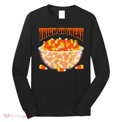 Candy Corn Trick or Treat Halloween Long Sleeve Shirt