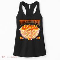 Candy Corn Trick or Treat Halloween Women's Tank Top thumb 0