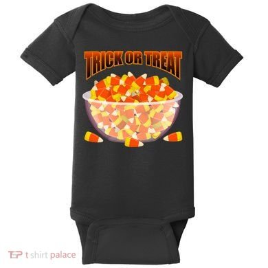 Candy Corn Trick or Treat Halloween Baby Bodysuit
