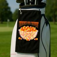 Candy Corn Trick or Treat Halloween Golf Towel thumb 2