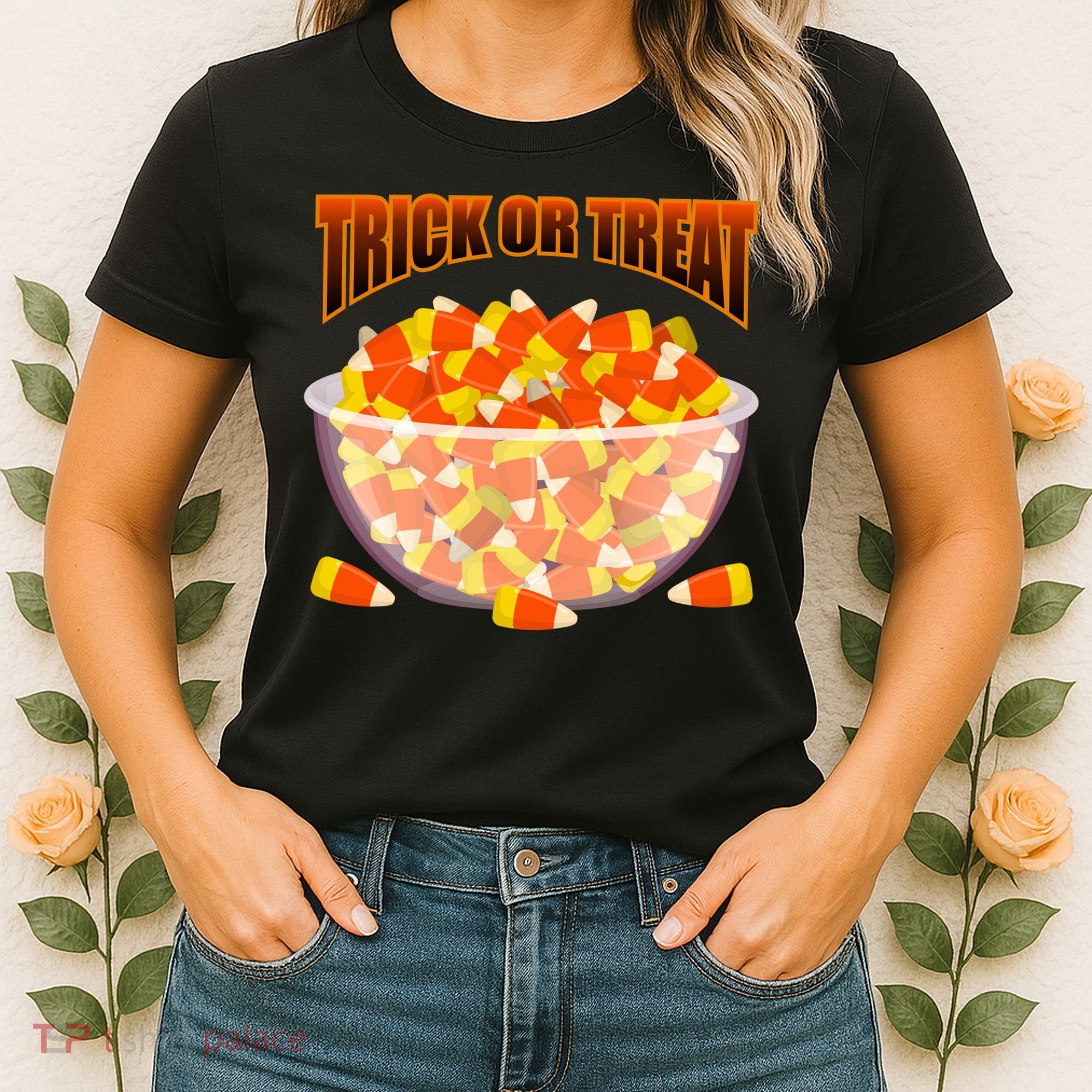 Candy Corn Trick or Treat Halloween Women's T-Shirt