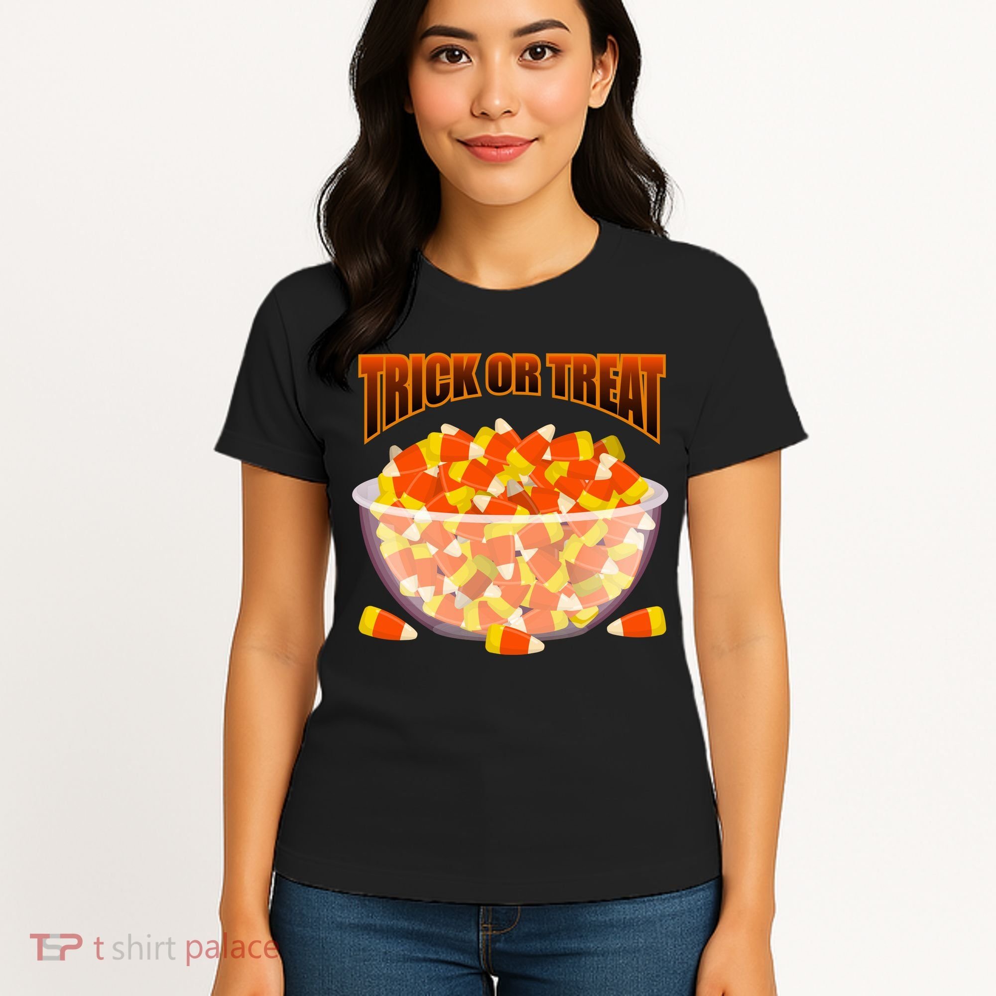 Candy Corn Trick or Treat Halloween Women's T-Shirt