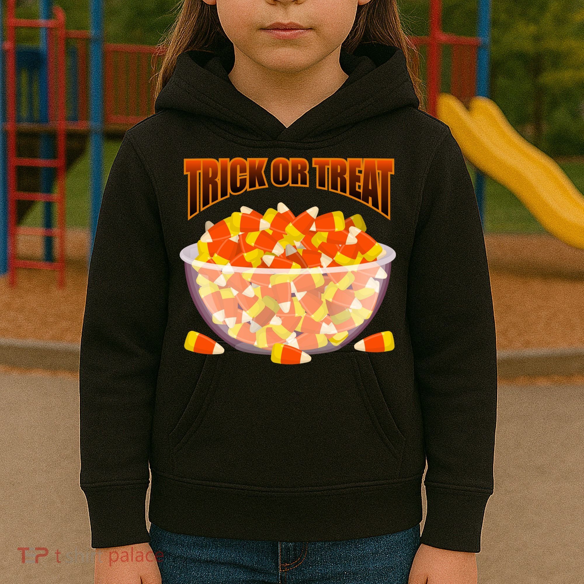 Candy Corn Trick or Treat Halloween Kids Hoodie