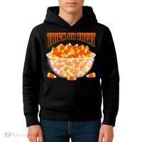 Candy Corn Trick or Treat Halloween Kids Hoodie thumb 4