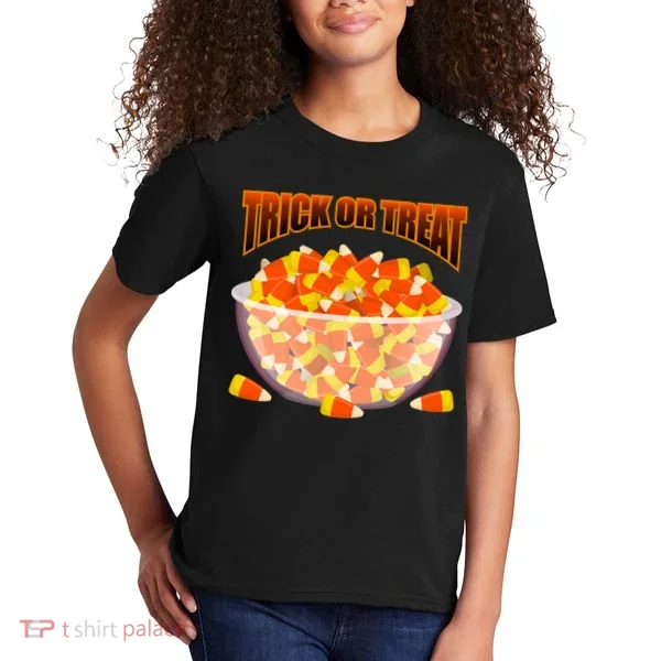 Candy Corn Trick or Treat Halloween Kids T-Shirt
