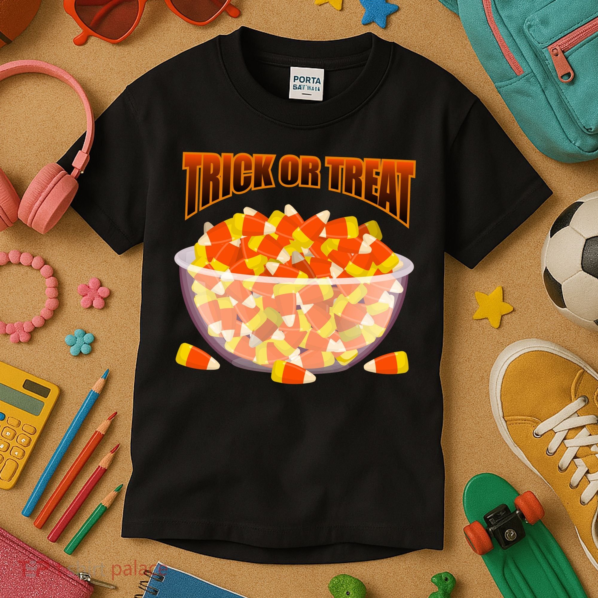 Candy Corn Trick or Treat Halloween Kids T-Shirt