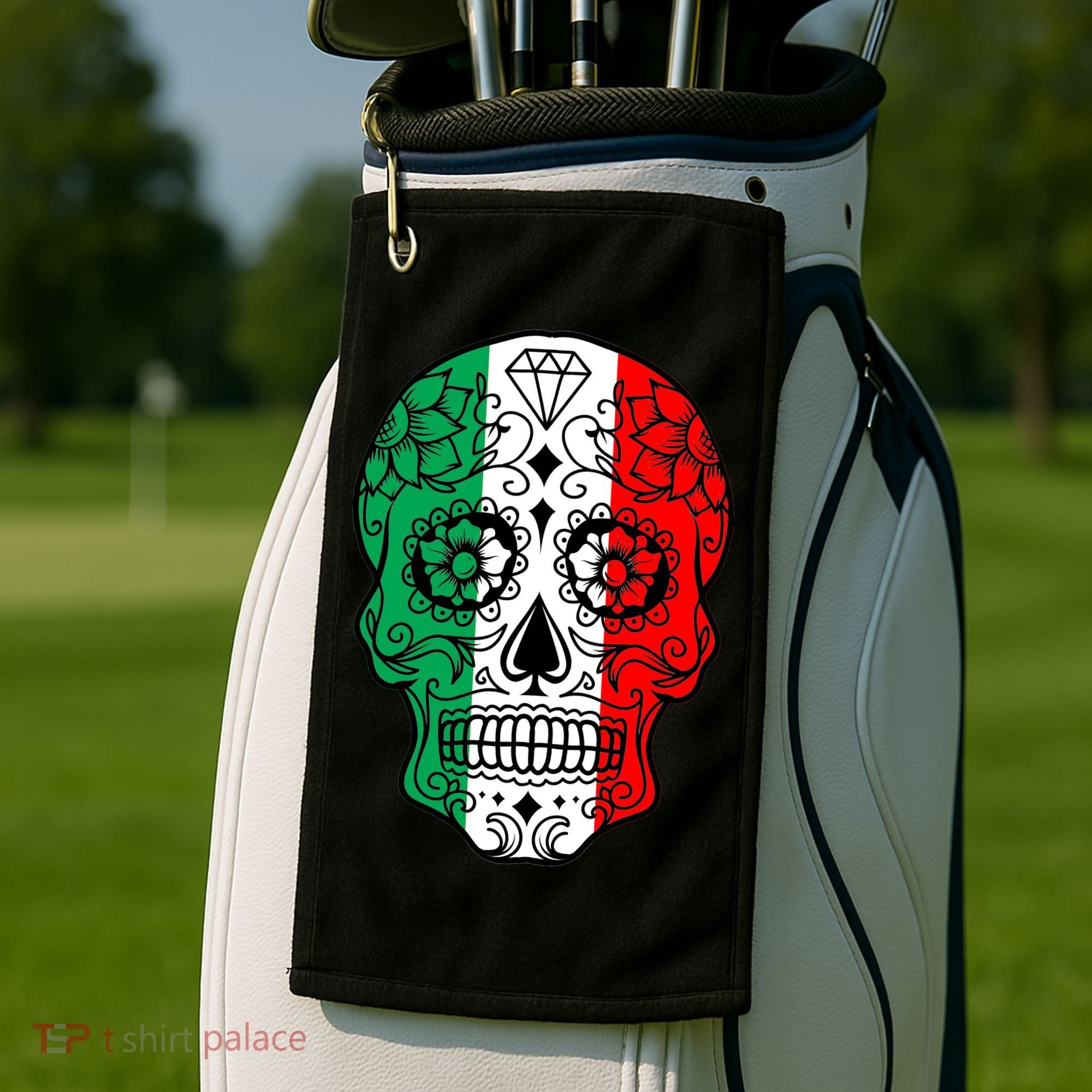 Candy Diamond Skull of Italy Golf Towel