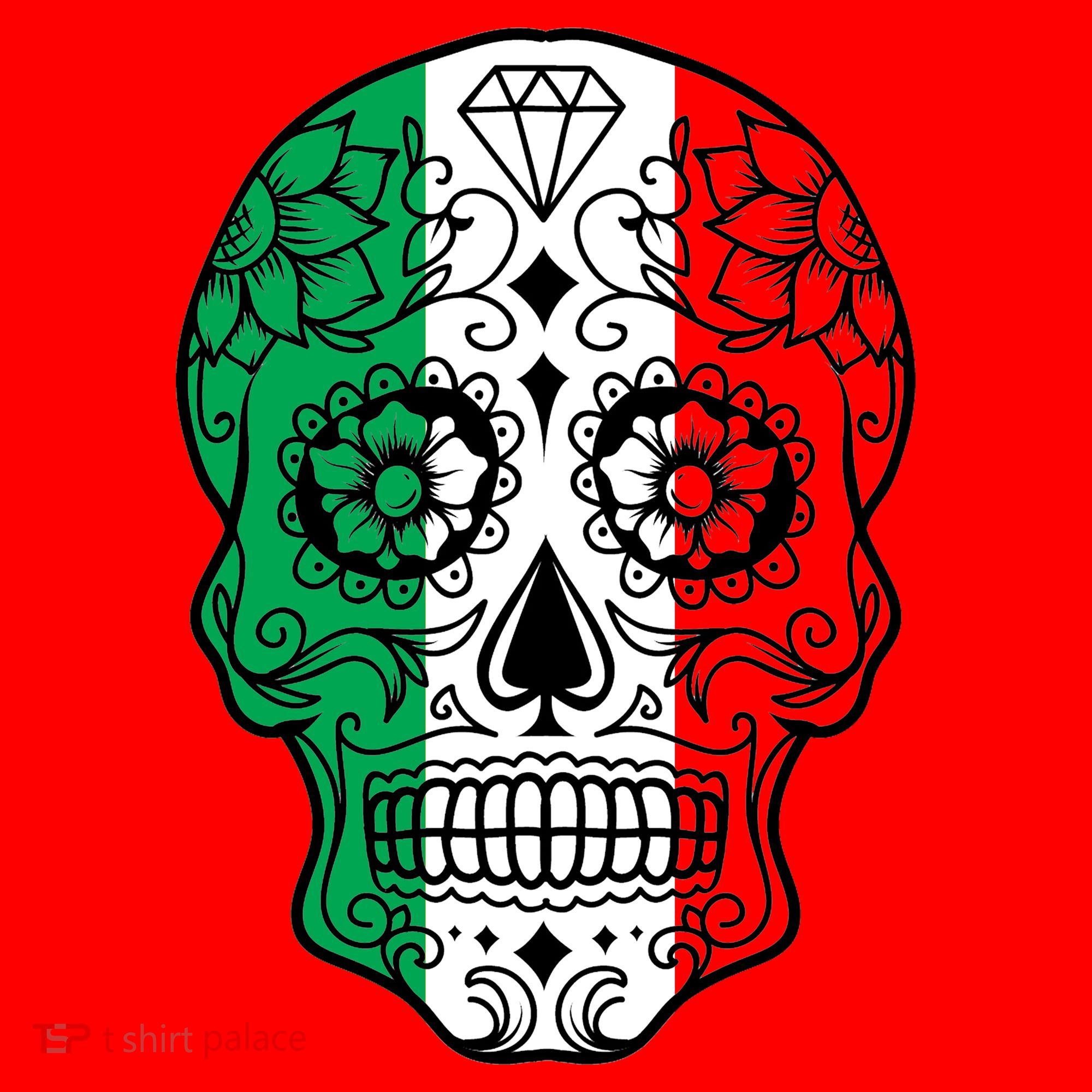 Candy Diamond Skull of Italy Santa Hat