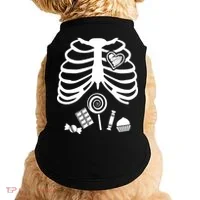 Candy X-Ray Skeleton Rib Cage Doggie Tank thumb 0