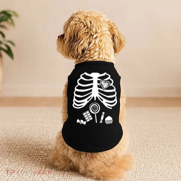 Candy X-Ray Skeleton Rib Cage Doggie Tank
