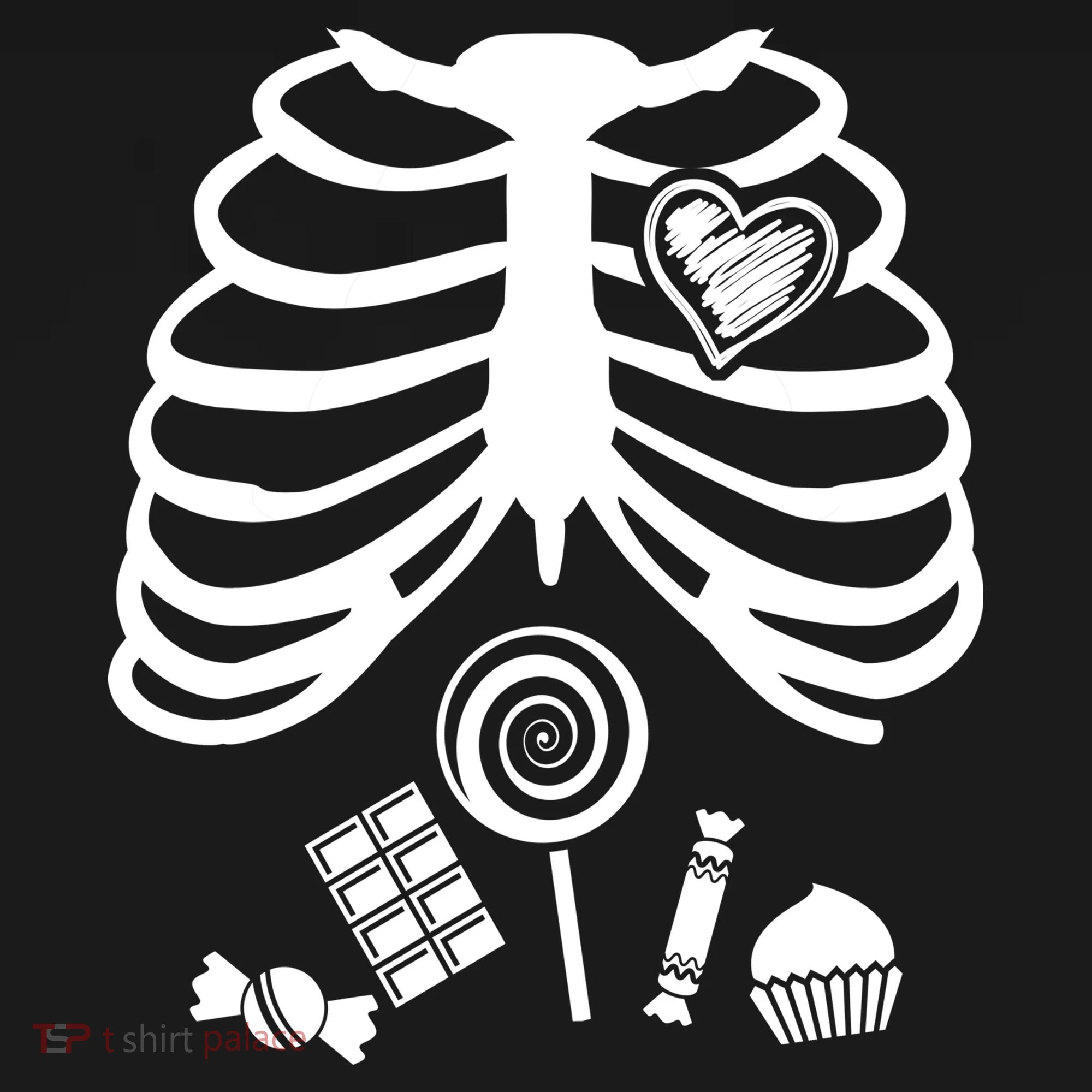 Candy X-Ray Skeleton Rib Cage Hoodie