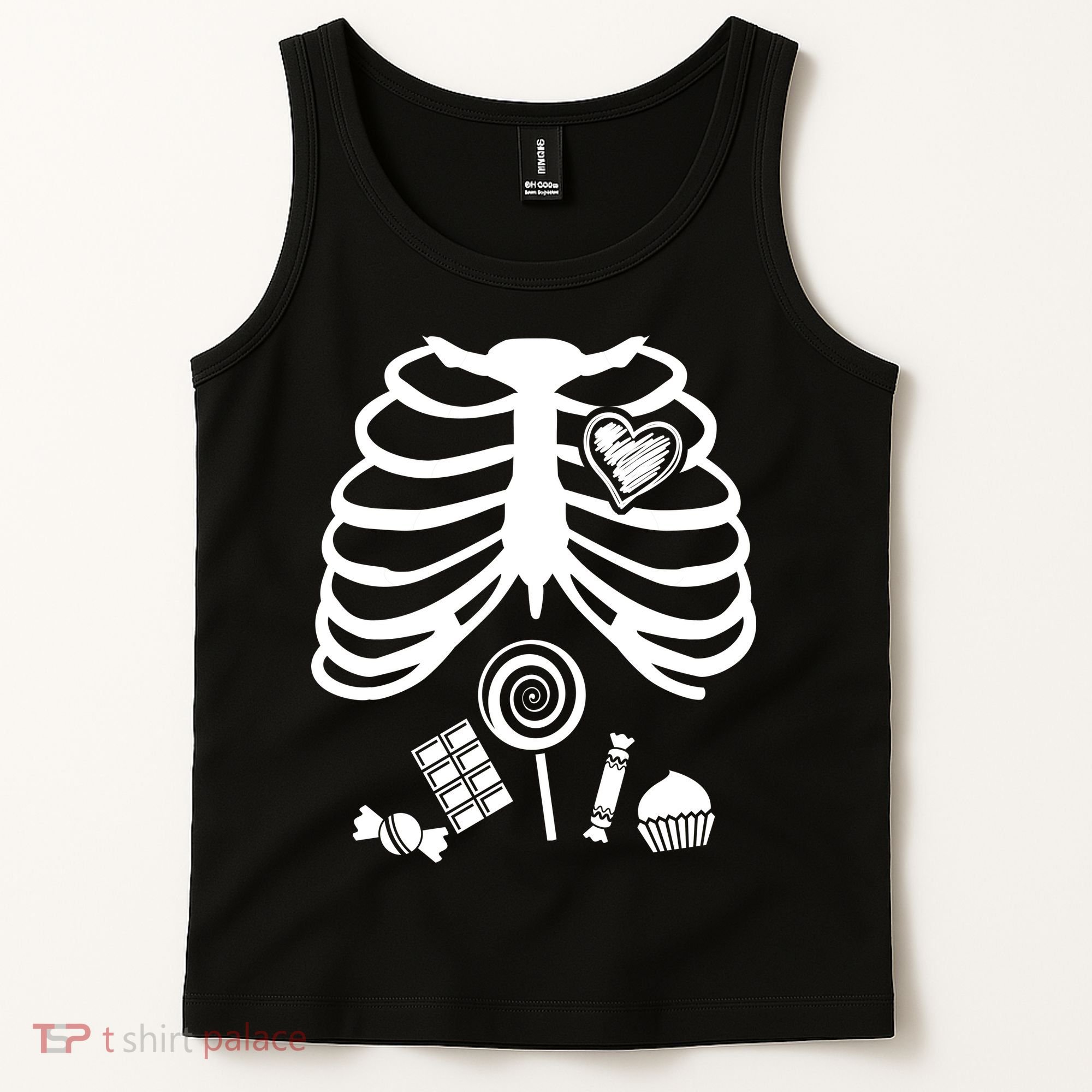 Candy X-Ray Skeleton Rib Cage Tank Top