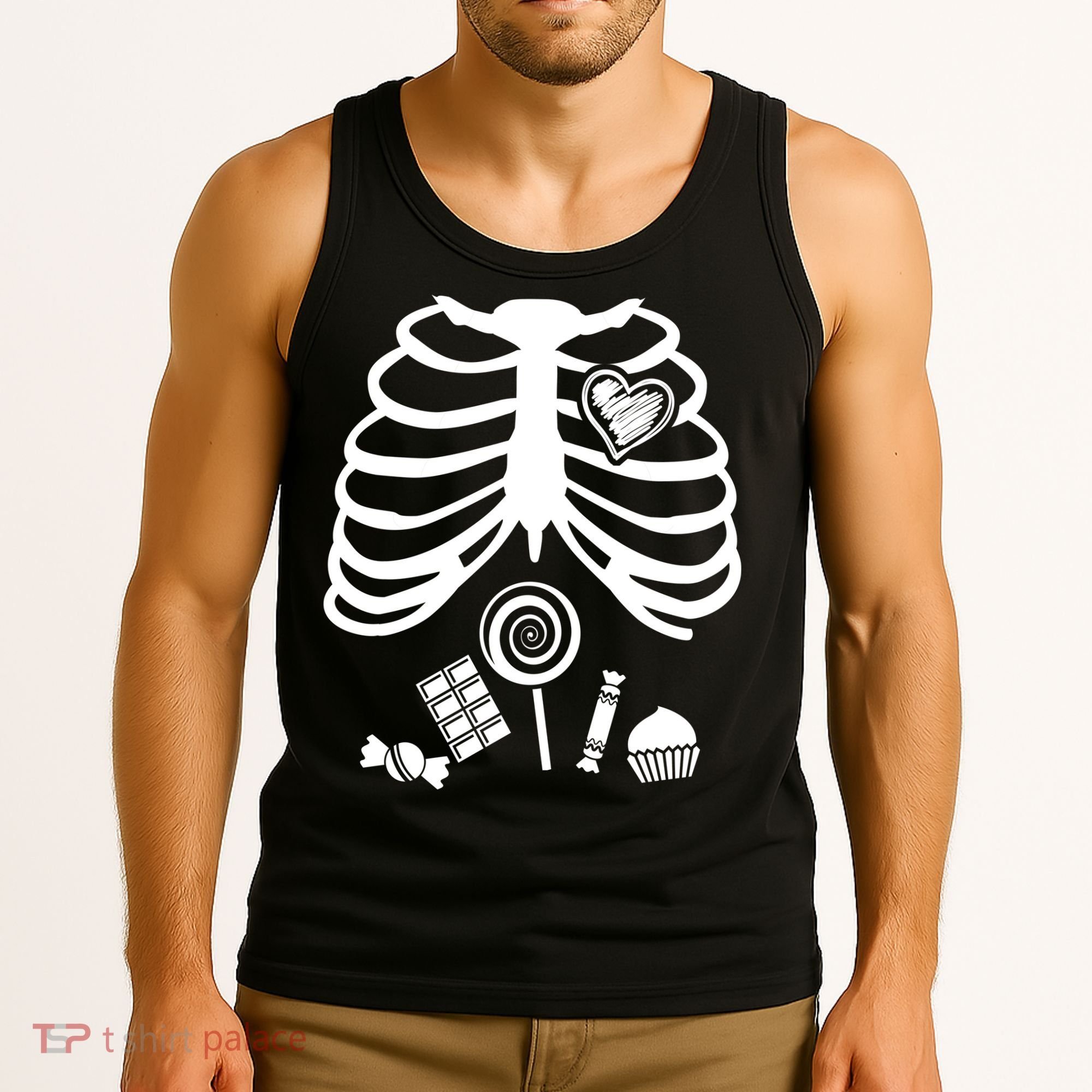 Candy X-Ray Skeleton Rib Cage Tank Top